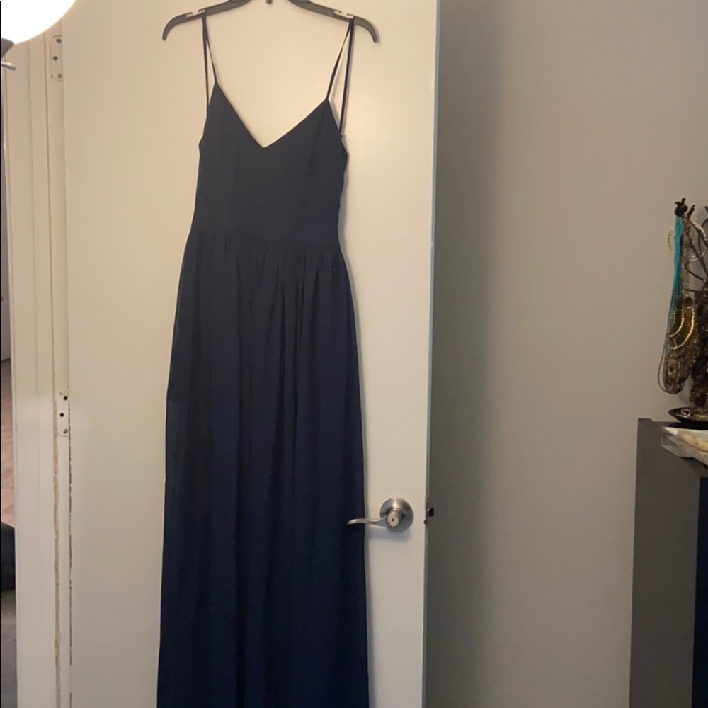 Navy backless maxi dress